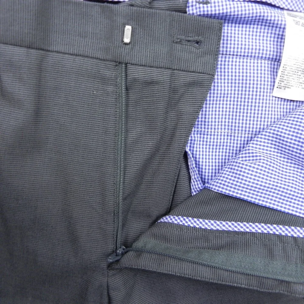 Banana Republic Pants Mens 31x32 Tailored Fit Dress Suit Gray Cotton Flat Front